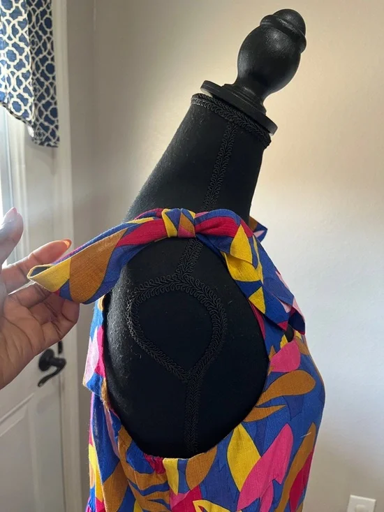 Pretty Garden Women’s Vibrant Tie-Shoulder Maxi Dress in Multicolor Sz L Summer - Picture 6 of 9